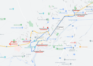 Route from Ossuary to down town Kutna Hora