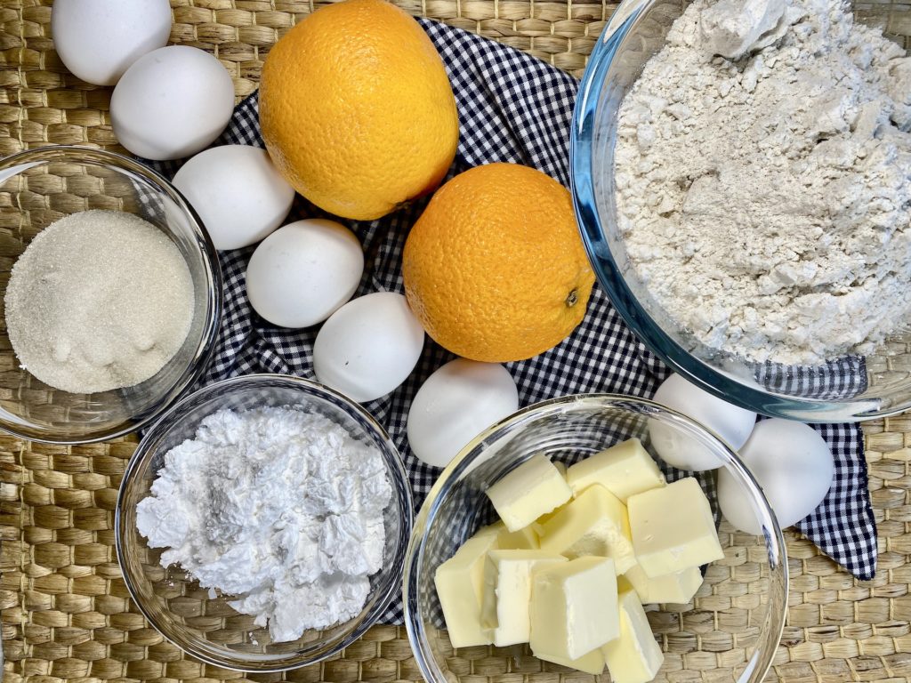 Ingredients for orange bars