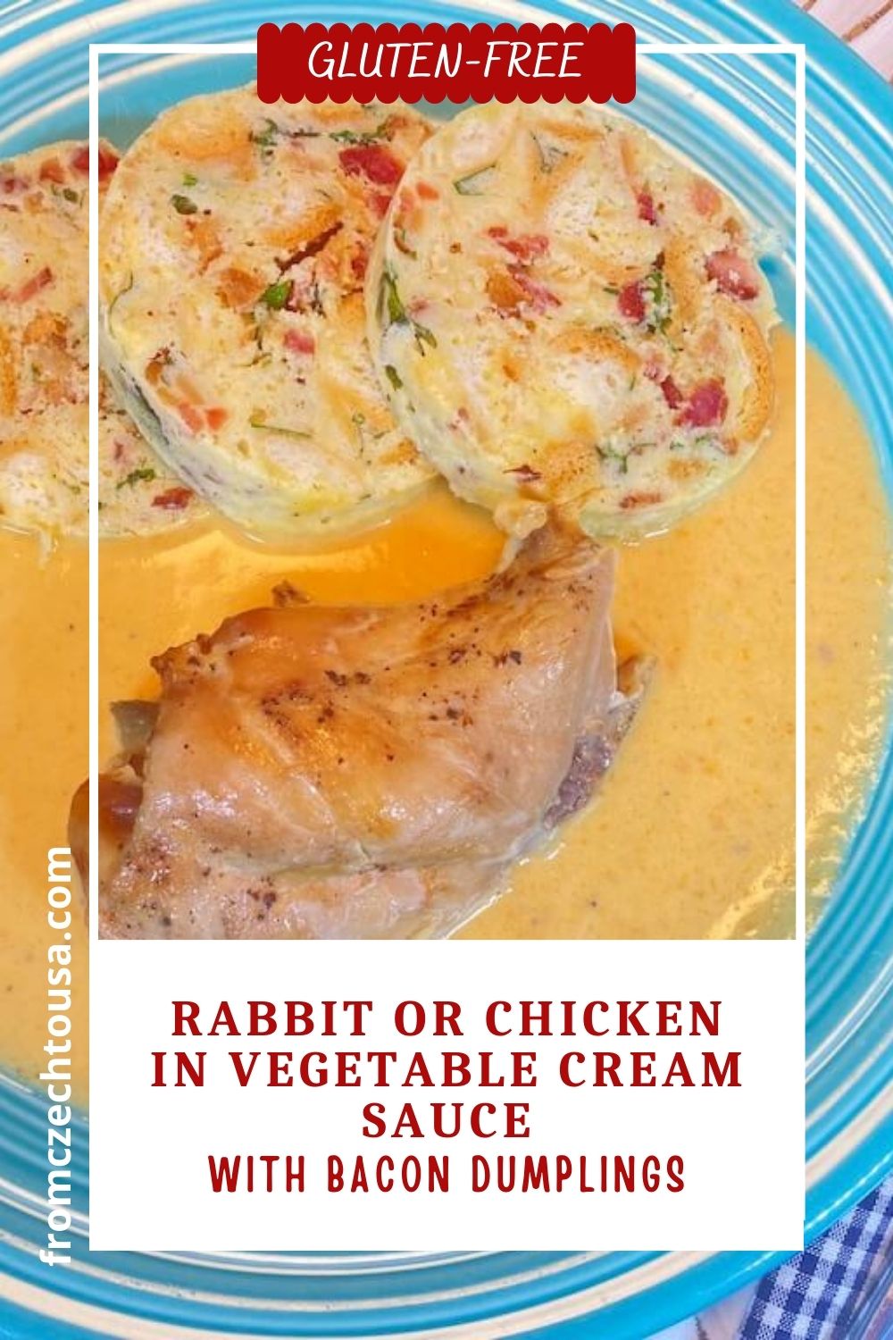 Rabbit in vegetable cream sauce